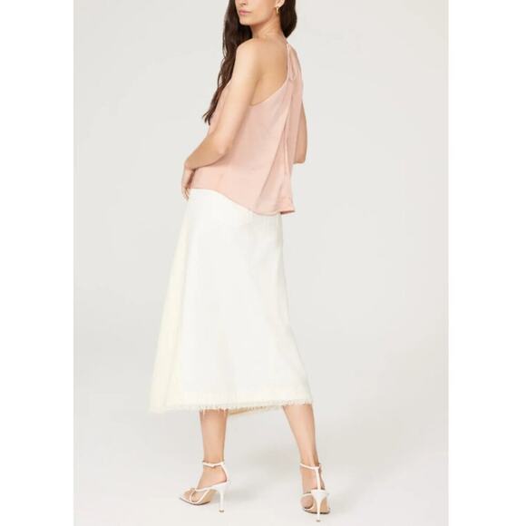 Obando Collective Size 2 Gold Pink Elegant Satin Halter Top Silky Tank Shell - Picture 3 of 16